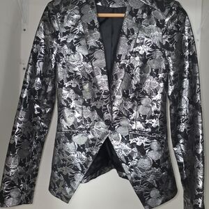 Custom Tailored Metallic Floral Cutaway Gibson Blazer